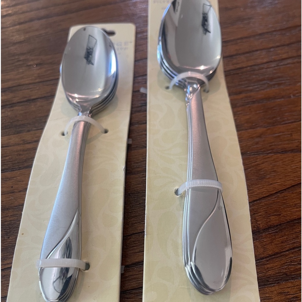 8 Bonus Spoons - 4 Soup Spoon and 4 Tablespoons Bonus Packs Swirl Sand